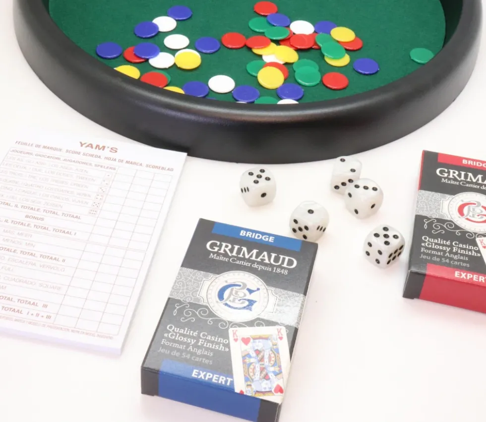 Set Piste multi-jeux tradition : cartes et dés