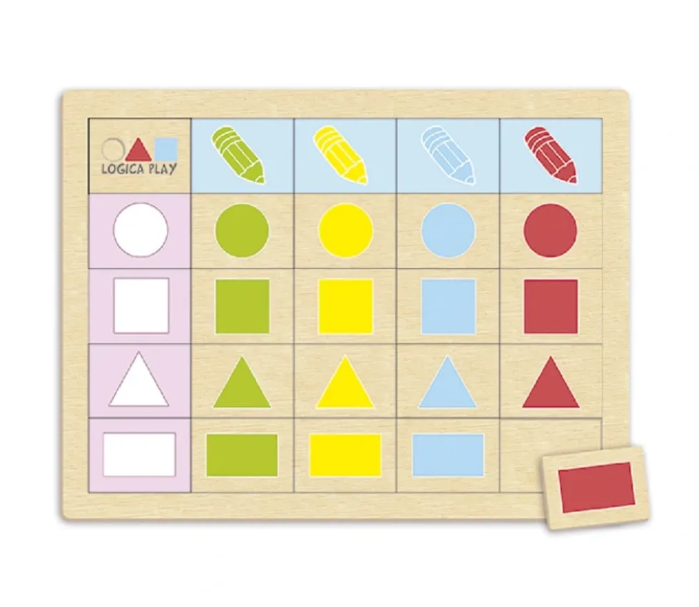 Set 4 plateaux de logique en bois - Jeux éducatifs
