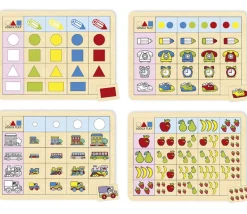Set 4 plateaux de logique en bois - Jeux éducatifs