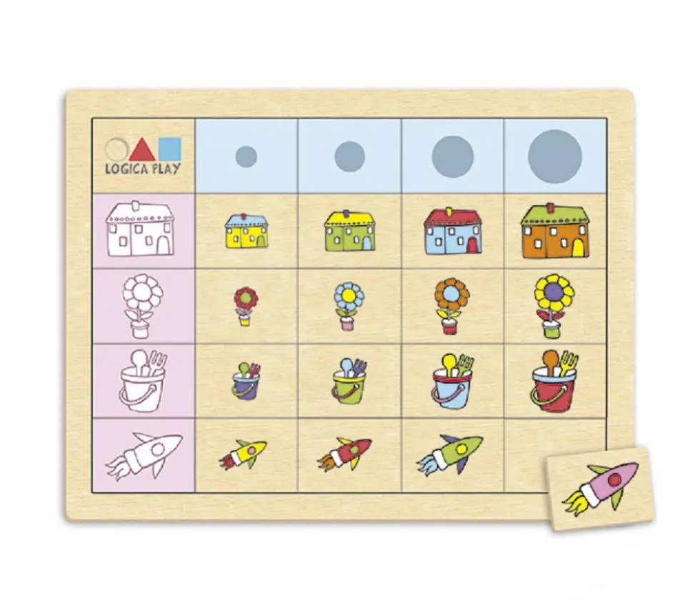 Set 4 plateaux de logique en bois - Jeux éducatifs