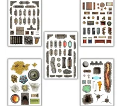 100 Stickers repositionnables décorations plateaux de jeux Battle Mat