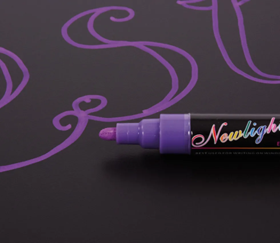 8 stylos à craie liquide couleurs vives pour tableau, ardoise, vitres