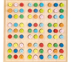 Sudoku en bois couleurs et chiffres