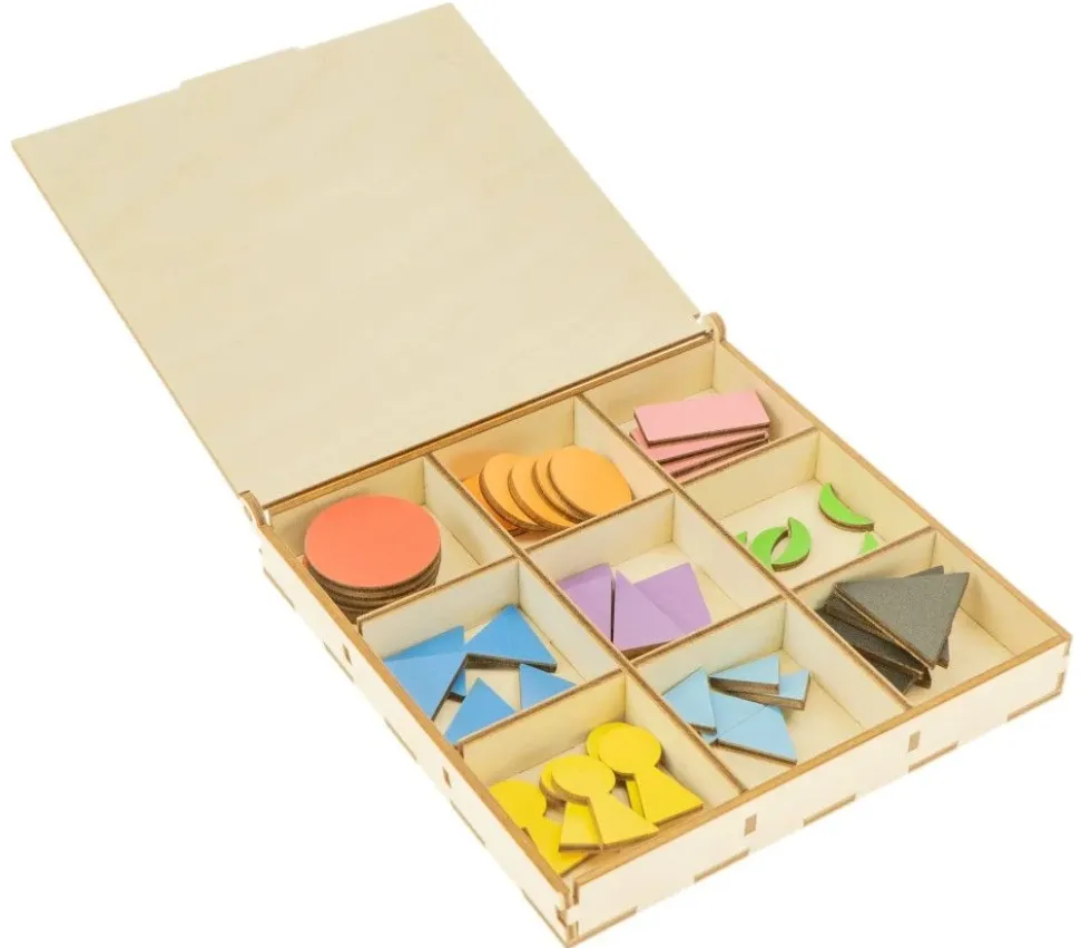 45 Symboles grammaire bois Montessori avec boîte