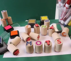 26 Tampons bois lettres alphabet 2 cm
