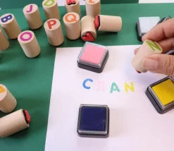 26 Tampons bois lettres alphabet 2 cm