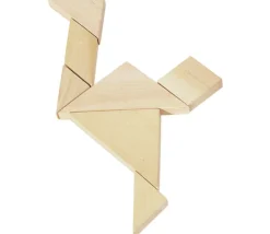 Tangram carré puzzle en bois naturel