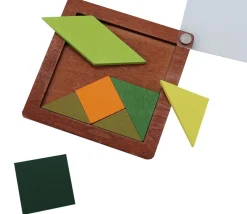 Tangram coloré avec sous-verre