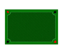 Tapis Belote premium 40 x 60 cm Classique avec bords galonnés. Pique coeur trèfle carreau