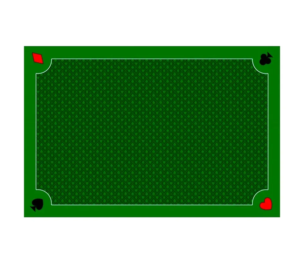Tapis Belote premium 40 x 60 cm Classique avec bords galonnés. Pique coeur trèfle carreau