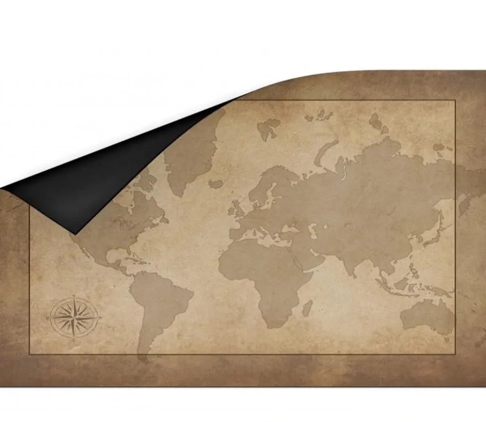 Tapis Carte du monde 40 x 60 cm parchemin pour jeux