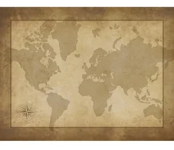 Tapis Carte du monde 40 x 60 cm parchemin pour jeux