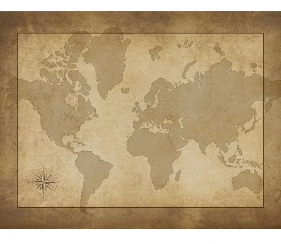 Tapis Carte du monde 40 x 60 cm parchemin pour jeux