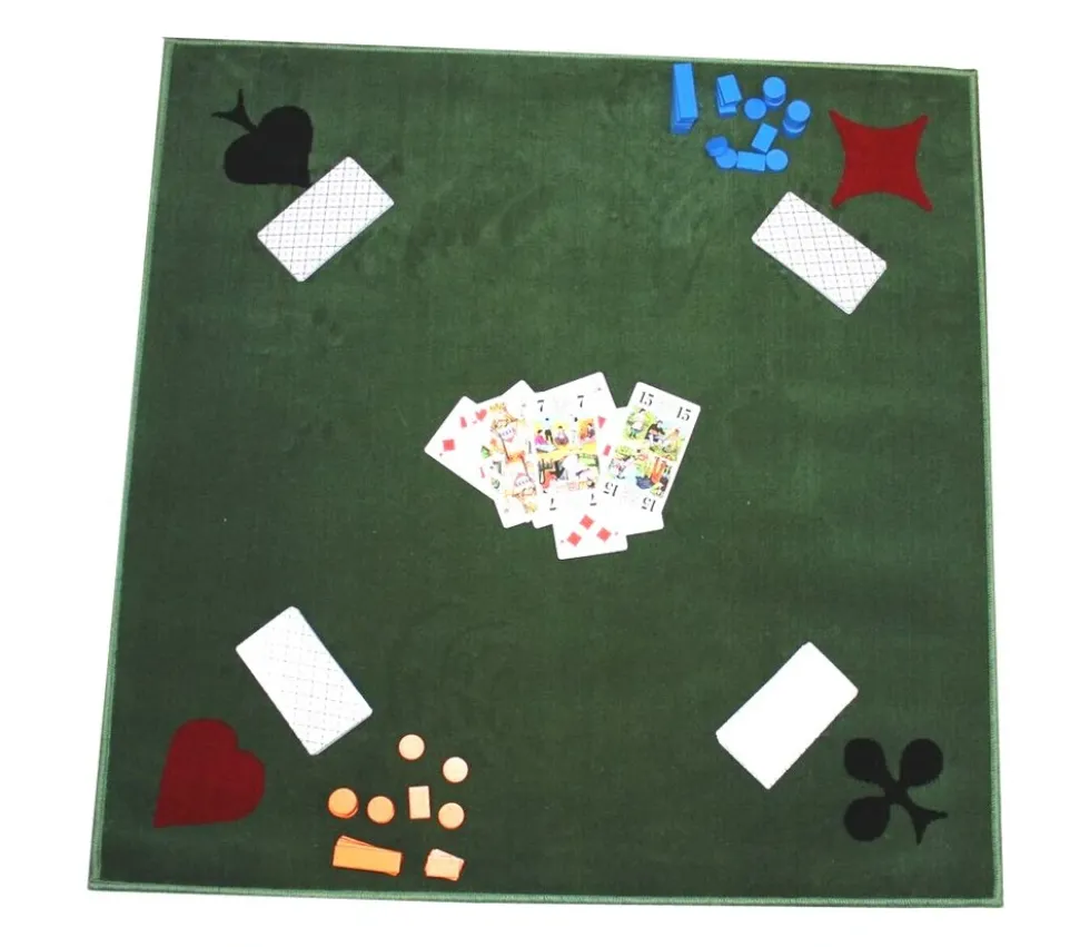Tapis cartes Tissé 77 x 77 cm vert marque France Cartes 4 AS