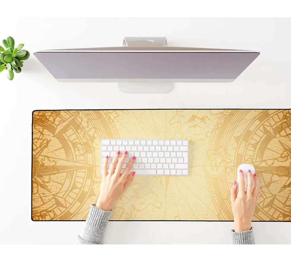 Tapis de Bureau 90 x 40 cm boussole sous-main