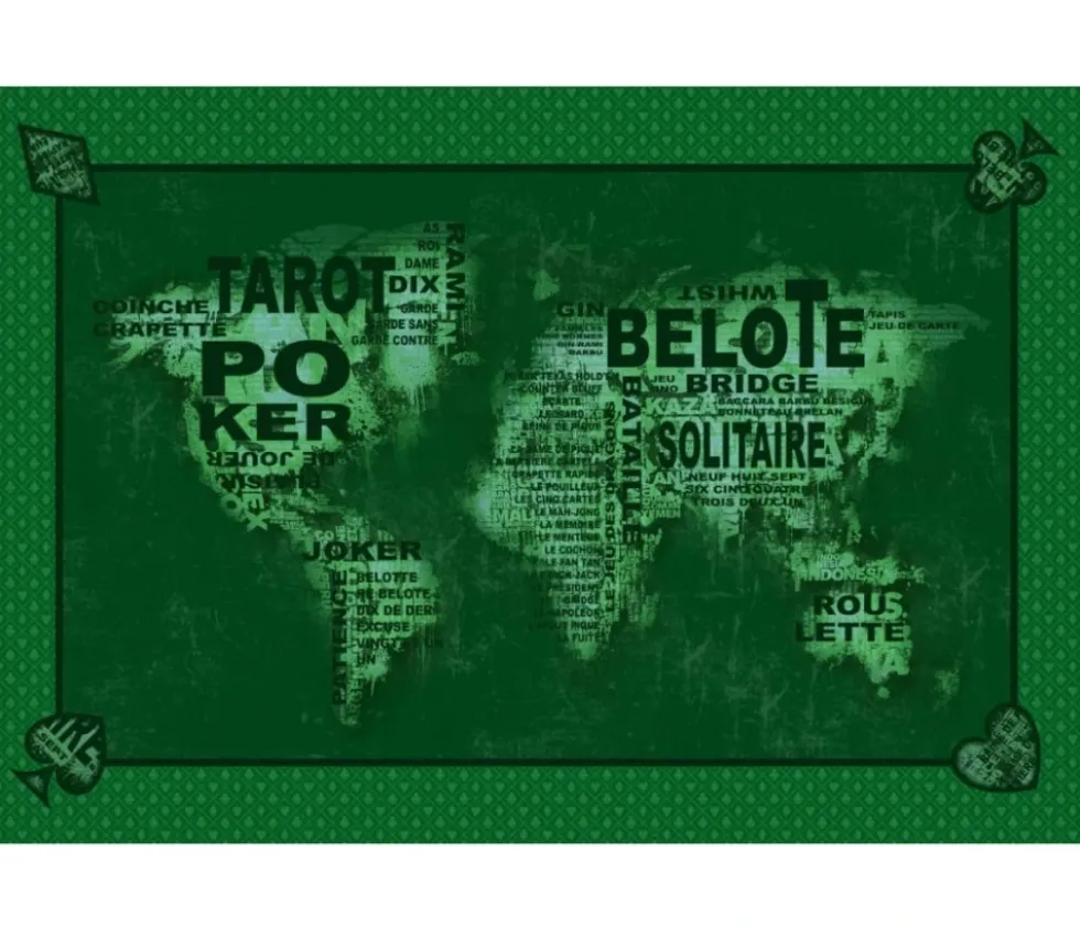 Tapis de cartes Cartes du monde 40 x 60 cm Vert