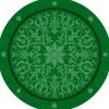 Tapis de cartes rond 60 cm vert arabesques