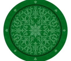 Tapis de cartes rond 60 cm vert arabesques