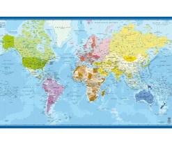 Tapis de Jeu Bureau Gaming 100 x 60 cm Carte du monde