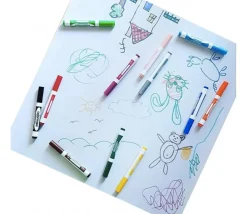 Tapis de jeu à personnaliser 55 x 55 cm avec feutres à encre lavable 55 x 55 cm