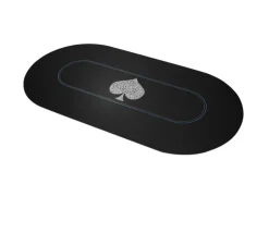 Tapis de jeu Poker 120 x 60 cm Ovale noir Typo Spade