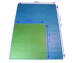 Tapis de jeu recto bleu - verso vert battlemap hexagone effaçable plateau 66 x 60 cm