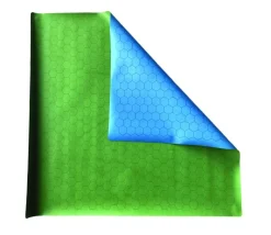 Tapis de jeu recto bleu - verso vert battlemap hexagone effaçable plateau 66 x 60 cm