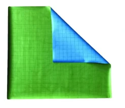 Tapis de jeu recto-verso Bleu/Vert battlemap carré effaçable plateau 66 x 60 cm
