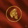 Tapis de jeux 40 x 40 cm rouge Casque doré