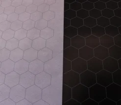 Tapis jeu recto Noir- verso Gris Megamat hexagone effaçable plateau 122 x 88 cm