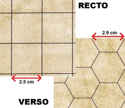 Tapis jeu recto-verso Sable Megamat carré et hexagone effaçable plateau 122 x 88 cm