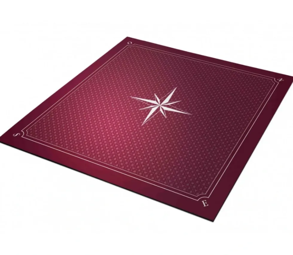 Tapis jeu Tarot 60 x 60 cm bordeaux rose des vents