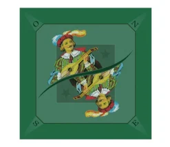 Tapis jeu Tarot 60 x 60 cm Excuse vert