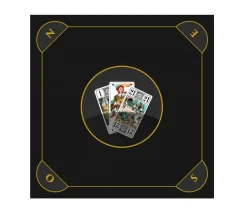 Tapis jeu Tarot 60 x 60 cm noir brun Les 3 bouts