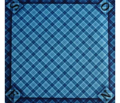 Tapis jeu 60 x 60 cm Tarot bleu écossais Nord Sud Est OUest