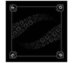 Tapis jeu 60 x 60 cm Tarot noir Pique Forest