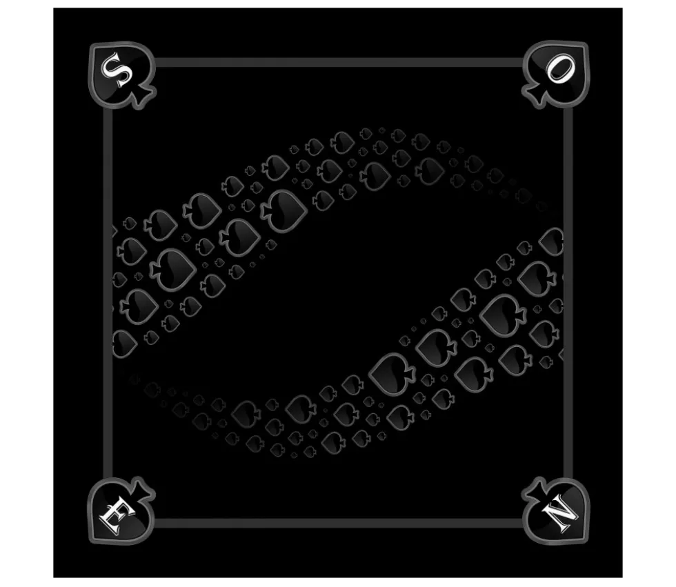 Tapis jeu 60 x 60 cm Tarot noir Pique Forest