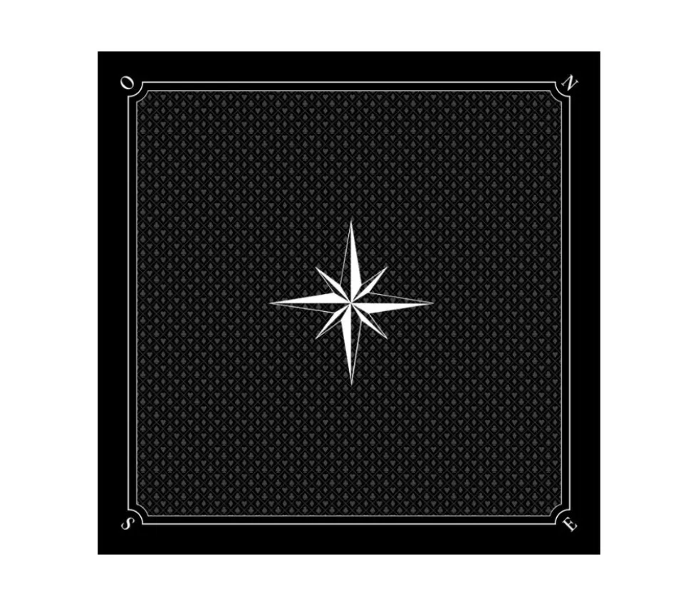 Tapis jeu 60 x 60 cm Tarot noir rose des vents