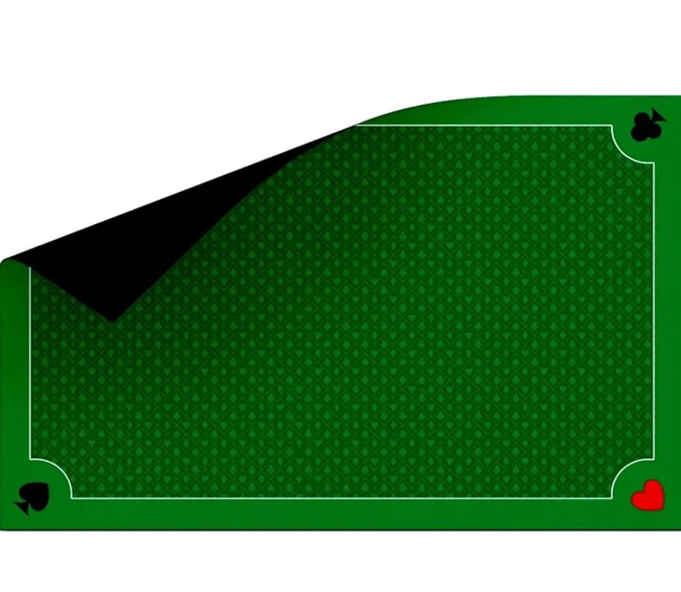 Tapis jeu 40 x 60 cm Vert Classique 4 coins : Pique coeur trèfle carreau