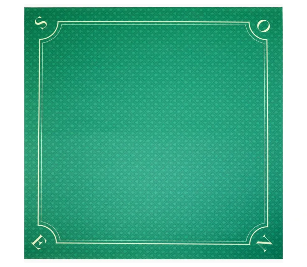 Tapis jeu 60 x 60 cm vert motif mini atouts Nord-Sud Tarot