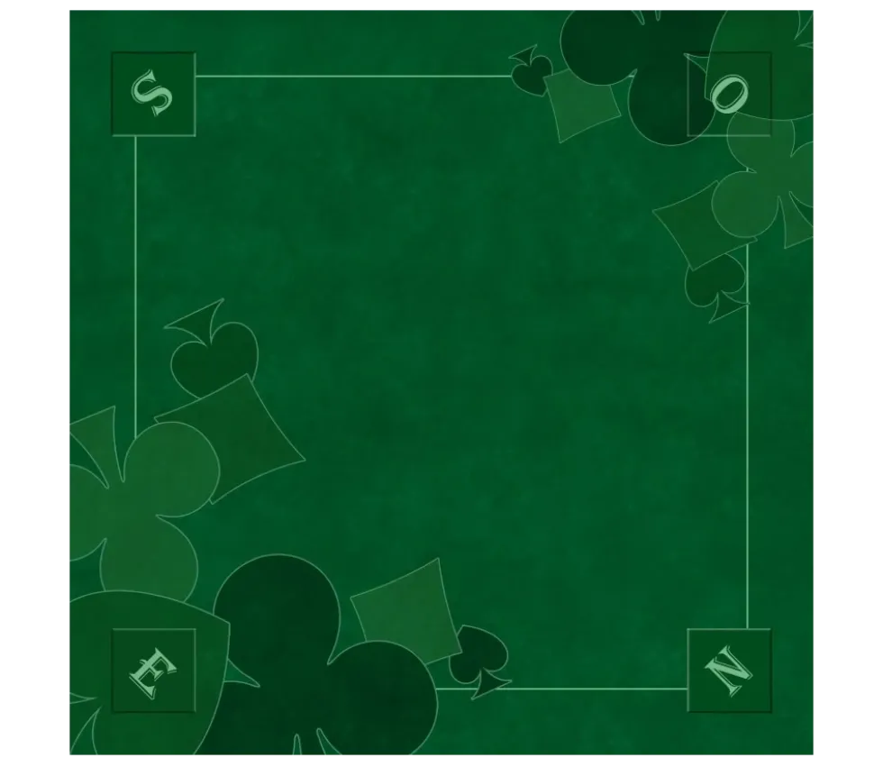 Tapis jeu 60 x 60 cm vert Nord-Sud Tarot