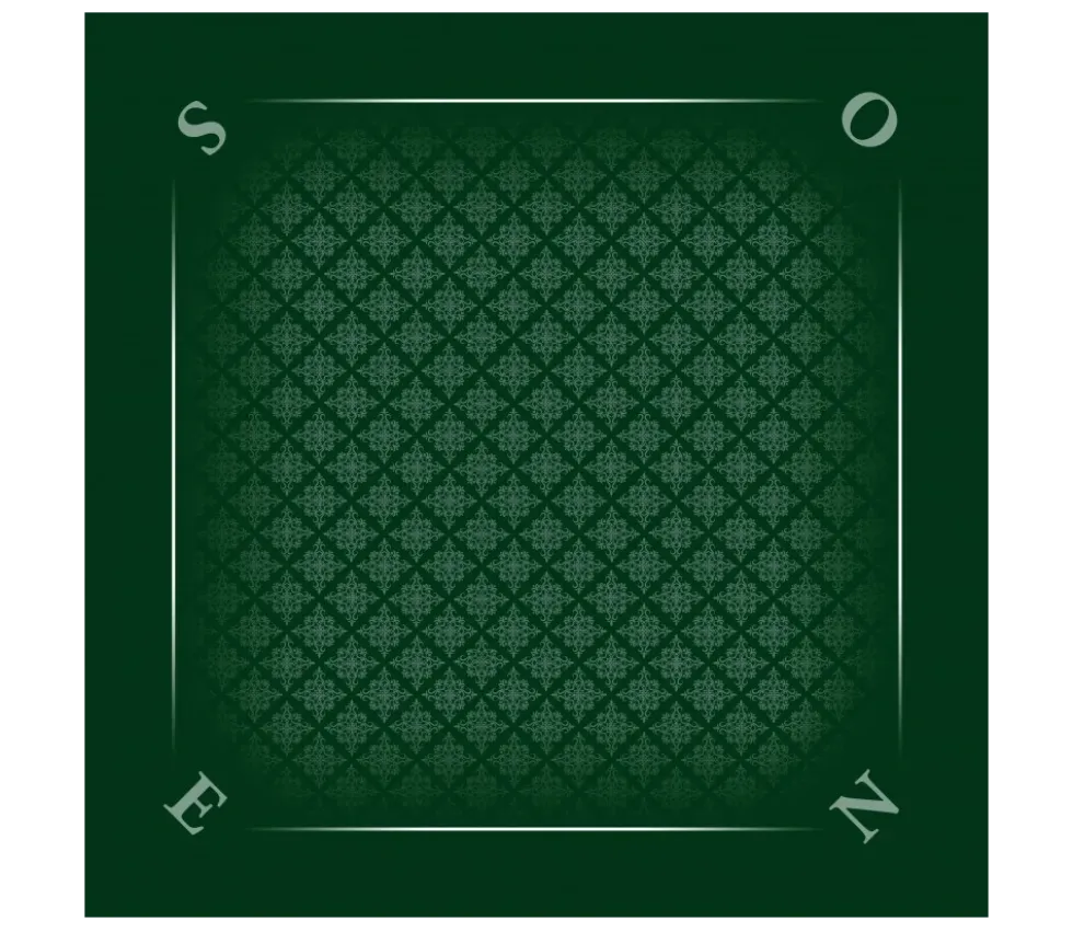 Tapis jeu 60 x 60 cm vert tramé Tarot