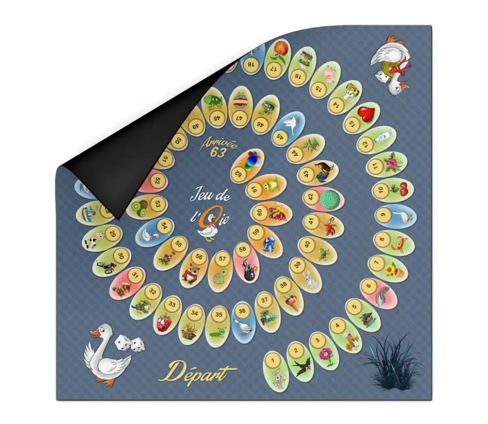 Tapis souple jeu de l'oie 60 x 60 cm sans pions