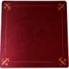 Tapis Tarot premium rouge Fleur de Lys 60 cm contour galonné