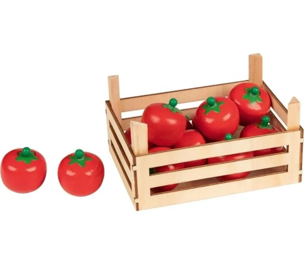 Tomate en bois 4.3 x 3.7 cm jouet fruit