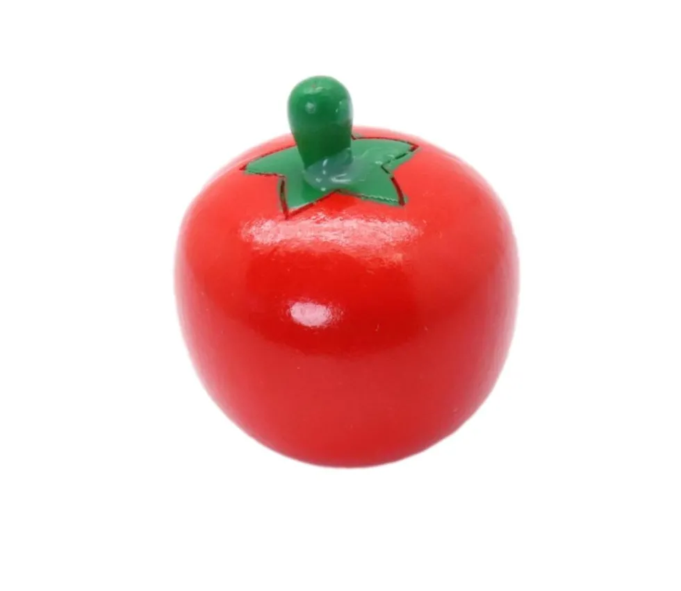 Tomate en bois 4.3 x 3.7 cm jouet fruit