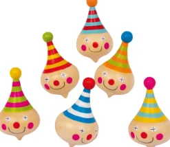 Toupie Clown en bois 5.6 cm de haut
