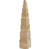Tour bois naturel Montessori - 10 cubes en bois