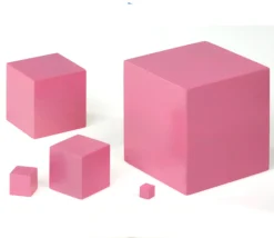 Tour Rose Montessori - 10 cubes en bois
