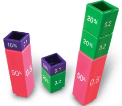 Tours des équivalences fractions - 51 cubes encastrables